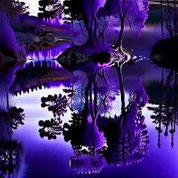 beautiful water mirrored dark purple