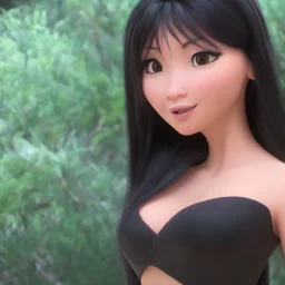 full body woman hitomi tanaka, black hair, highly realistic, 8k, detailed