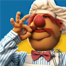 Friday's inspirational subject: The Muppets Swedish Chef with bushy eyebrows and mustache cooking, the guests are other famous muppets. Animated, 3d , funny The Swedish Chef.. "Bork, bork, bork