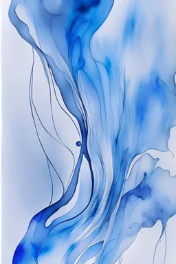 Abstract wet watercolour, grey blue