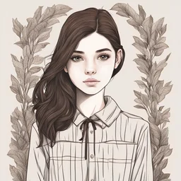 A teenage girl with dark brown hair and cute, dark brown eyes