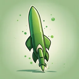 green rocket cartoon stylized