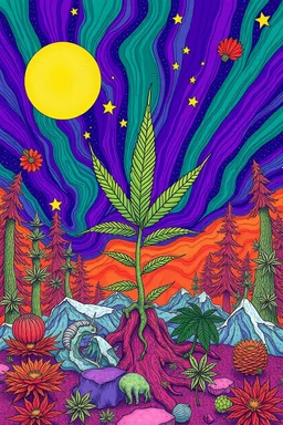 trippy wild cannabis art