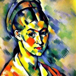 portrait of a beautiful woman by Paul Cézanne style