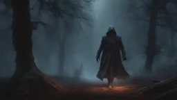 wraith walking in the haunted forest. misty ground. exquisite realism, a masterpiece, dark fantasy concept art, dynamic lighting, hyperdetailed, intricately detailed, deep color, Unreal Engine, volumetric lighting, Epic cinematic brilliant stunning intricate meticulously detailed dramatic atmospheric maximalist digital matte painting