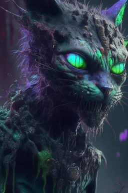 Humanoid emo zombie mutant cat alien,FHD, detailed matte painting, deep color, fantastical, intricate detail, splash screen, complementary colors, fantasy concept art, 32k resolution trending on Artstation Unreal Engine 5