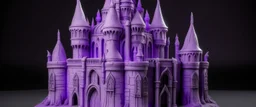 A light purple vampire castle in the underworld designed in ancient Greek pottery