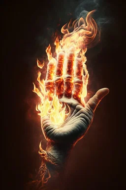 Hand with fire