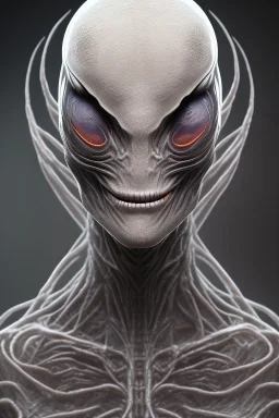 spider alien, head, evil, 8k, finely detailed, photo realistic, HR Giger style