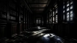 صور مظلمة تعكس جو الرعب داخل المدرسة والمكتبة القديمتين