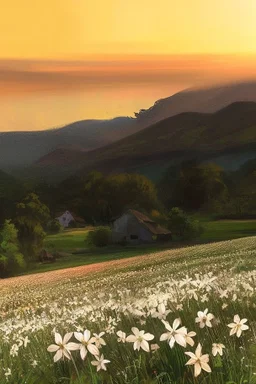 A beautiful classical painting of a field
