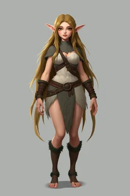 low poly elf woman with long fur all over her entire body