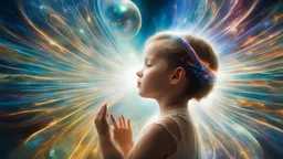 1490. Abstract fantasy: telepathy, one young child, chrysalids, Wyndham, delight, empathy, harmony, ecstasy, award-winning photograph, abstract image, beautiful composition, science-fiction, beautiful, wonder, fear, the power of thought, love, joy, personal faith in God