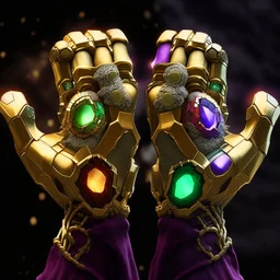 Two infinity gauntlets contain six infinity stones, one of which is made with nano In the hands of a powerful man