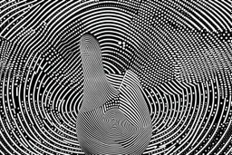 A captivating minimalist drawing of a male hand that skillfully creates a hypnotic optical illusion. The illustration is done in black and white, with clean lines and a modern aesthetic. The optical illusion consists of the repetition of geometric shapes, including circles and lines, which create an optical effect of movement and depth when observed. The background is simple and unpretentious, allowing the attention to stay on the intricate drawing and the fascinating illusion it creates