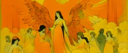 A yellow angelic heaven painted by Lyonel Charles Feininger