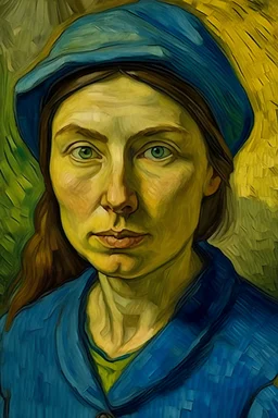 retrato de Silvia Inés Tomas, trabajadora de la UNR, según Van Gogh