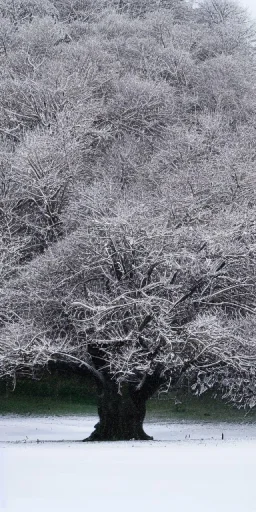 photograph of tree in the snow, landscape photography