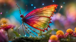 macro photo, sparkling magical fantasy glass fairy , very detailed, amazing quality, intricate, cinematic light, highly detail, beautiful, surreal, dramatic, galaxy fantasy colors, <lora:SDXLFaeTastic2400:0.3>