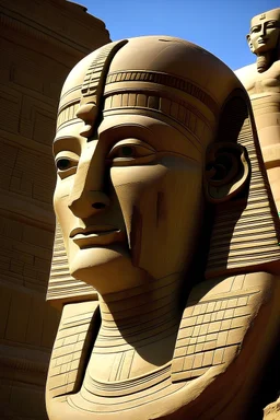 Ramses II, a young pharaoh with a vision, surveys the vast construction site of Abu Simbel. The colossal statues and intricate carvings begin to take shape under his watchful eye, showcasing his passion for architecture and his desire to leave a lasting legacy. --ar 9:16