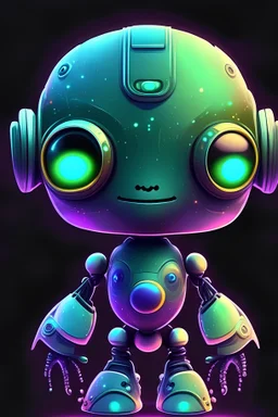 make it a gamer, cute and smart robot in a galaxy