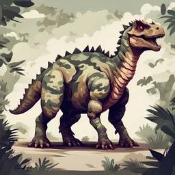 chimera dinosaur in camouflage art style