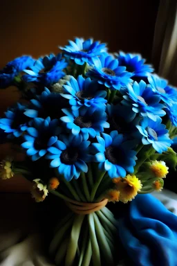bukiet niebieskie kwiaty dla mamy