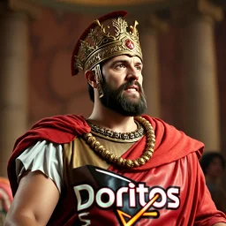 The Roman Emperor Nero stars in a television commercial for Doritos