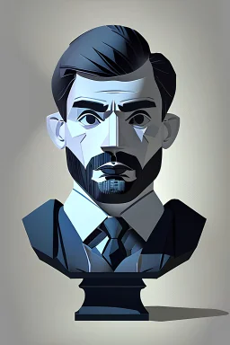 high quality news paper cartoonized bust of man