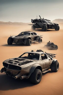 The combination of a super-advanced car and fighter mad max