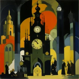 Clockwork Temple painted by Lyonel Charles Feininger