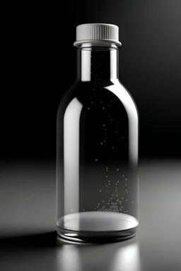 تصميم غلاف زجاجه بلاستيكيه شفافه تكون الزجاجه حجمها 250 مللي وبتكون داخلها باودر يحتوي على 25 جرام بروتين باللونين الابيض والأسود