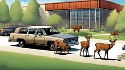 the deceased fawn's mobster styled deer family take charge at the moving truck company corporate complex using Human like Mafia tactics brute force