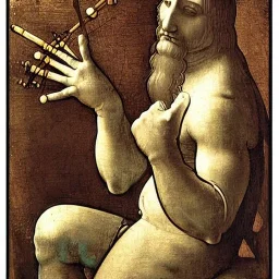 leonardo da vinci, crazy, playing drums, art nouveau, art renaissance