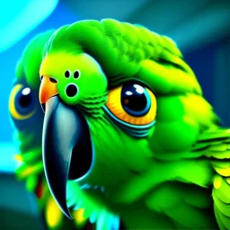 cute 3d cgi disney animation style parrot, 8k resolution, ultra hyperdetailed, Unreal Engine 5, very small details, realistic, normal colours, realistic lighting