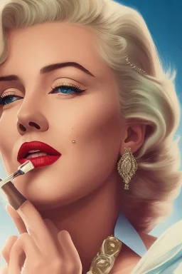 Marilyn Monroe, smokes a cigarette, photorealistic, 4k