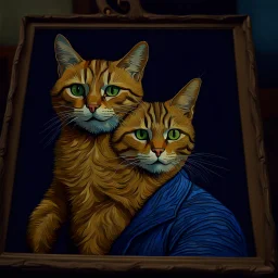 Retrato de um gato por Van Gogh, 4k