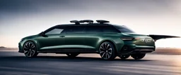 a military fighter jet station wagon hybrid designed by volkswagen Guilloché only one vehicle per image