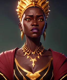 a fancy portrait of a snow african Queen by Greg Rutkowski, Sung Choi, Mitchell Mohrhauser, Maciej Kuciara, Johnson Ting, Maxim Verehin, Peter Konig, kente, 8k photorealistic, cinematic lighting, HD, high details, dramatic, atmosphereric, trending on artstation