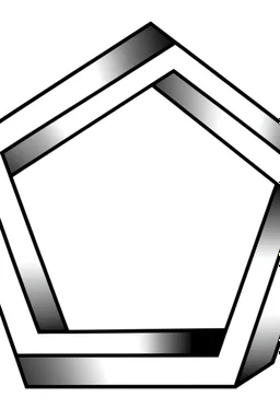 Impossible Pentagon; Optical Art; eldritch elegant fantastical intricate hyperdetailed holographic magnificent meticulous mysterious ominous