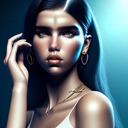 Mystery dua lipa, Ambiance dramatique, dramatic lighting, volumetric lighting, concert background, hyperrealisme, 8k, high quality, lot of details, fit within portrait