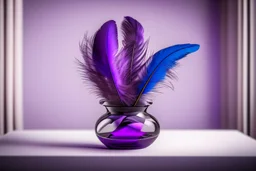 a beautiful, lifelike feather bouquet in purple with a lifelike eye in the centre in a beautifu vase in an elegant room S<AI Nikon D850 highly detailed digital painting sharp focus elegant intricate photorealistic 4k very attractive beautiful dynamic lighting award winning fantastic view crisp quality Unreal Engine very cute cinematic postprocessing acrylic art in sunshine