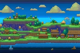 2d pixellated nintendo style landscape jupiter trading exchange