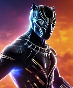 black panther, golden armor suit, full body close up, soft light atmosphere, light effect，vaporwave colorful, concept art, smooth, extremely sharp detail, finely tuned detail, ultra high definition, 8 k, unreal engine 5, ultra sharp focus