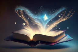 Floating magical book being held by magic