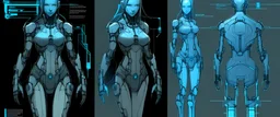 Concept art, blueprint, female, android, humanoid, weaponized, siren, murder android.