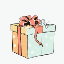 colored Christmas gift box bundle sketch