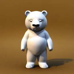 Un ours blanc, réaliste, habillé comme un moine bouddhiste, anthropomorphique, très détaillé, représentation 3d, un maximum de détail