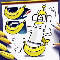 draw cartoon banana as starship