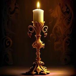 From the film “Beauty and the Beast” the candlestick on a light background